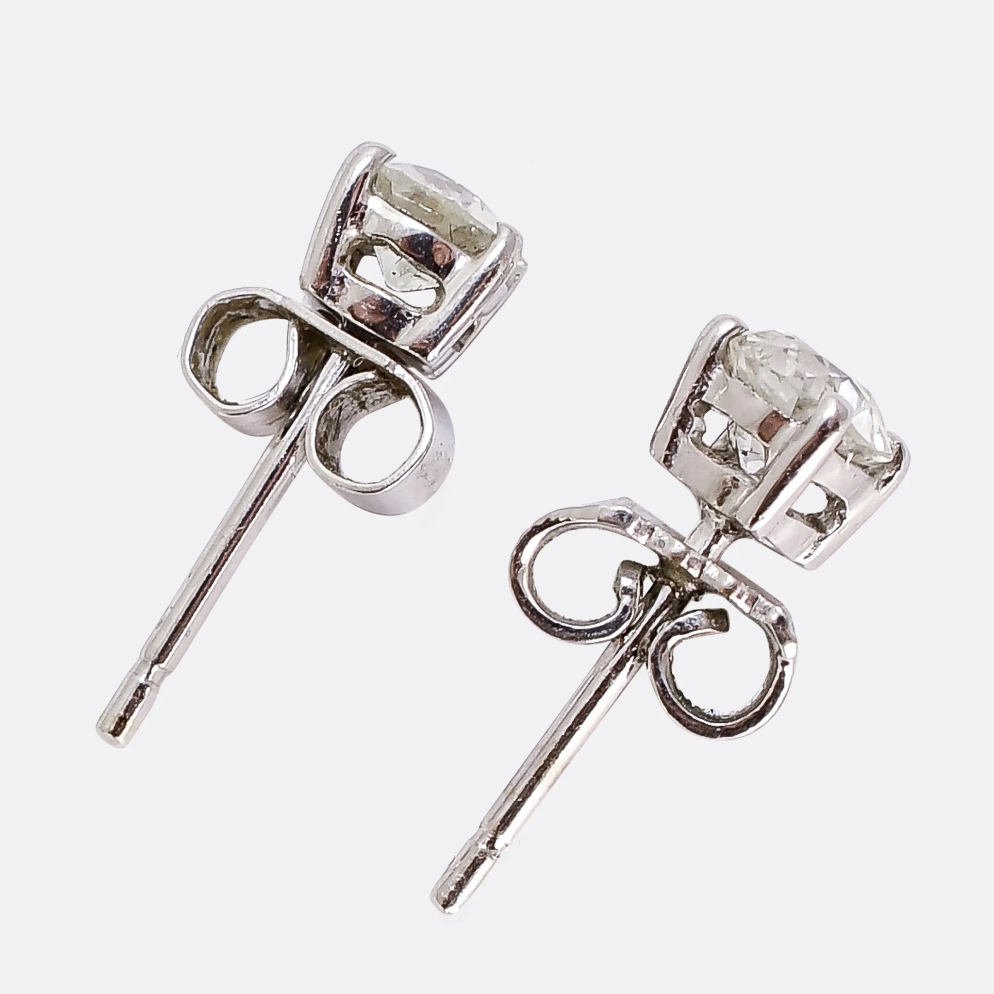 Old European Cut Diamond Stud Earrings