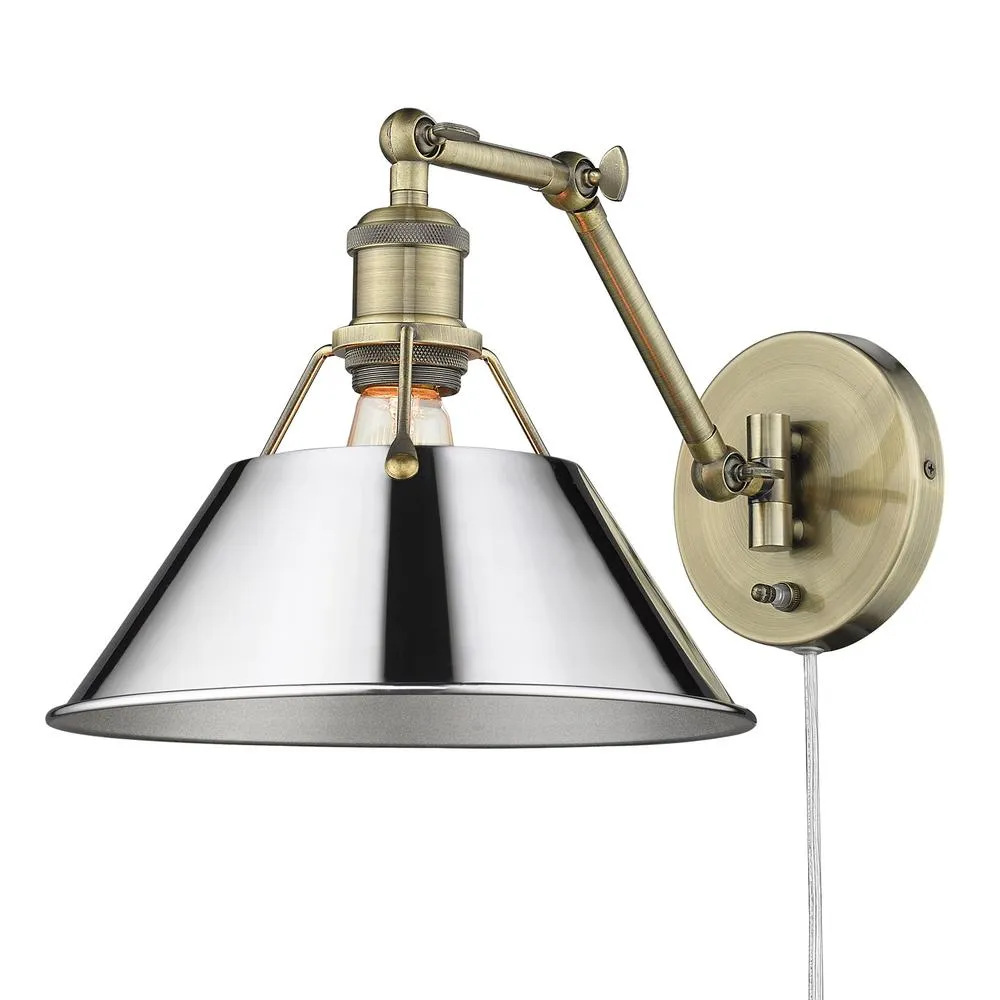 Orwell 1 Light Articulating Wall Sconce BRASS WITH CHROME