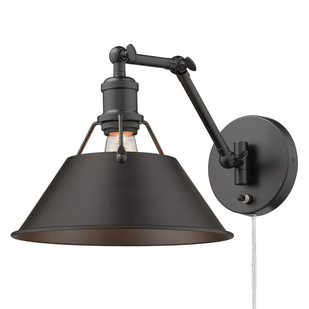 Orwell 1 Light Articulating Wall Sconce CHROME W. BLACK SHADE