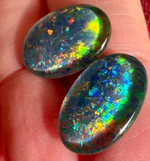 Pair Australian Opal Triplets 18x13mm