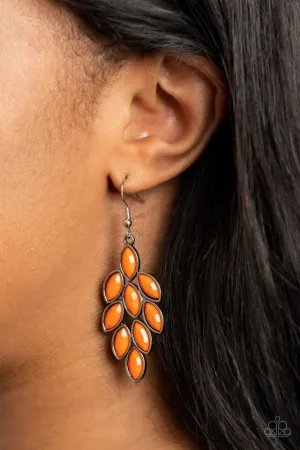 Paparazzi Earring ~ Flamboyant Foliage - Orange