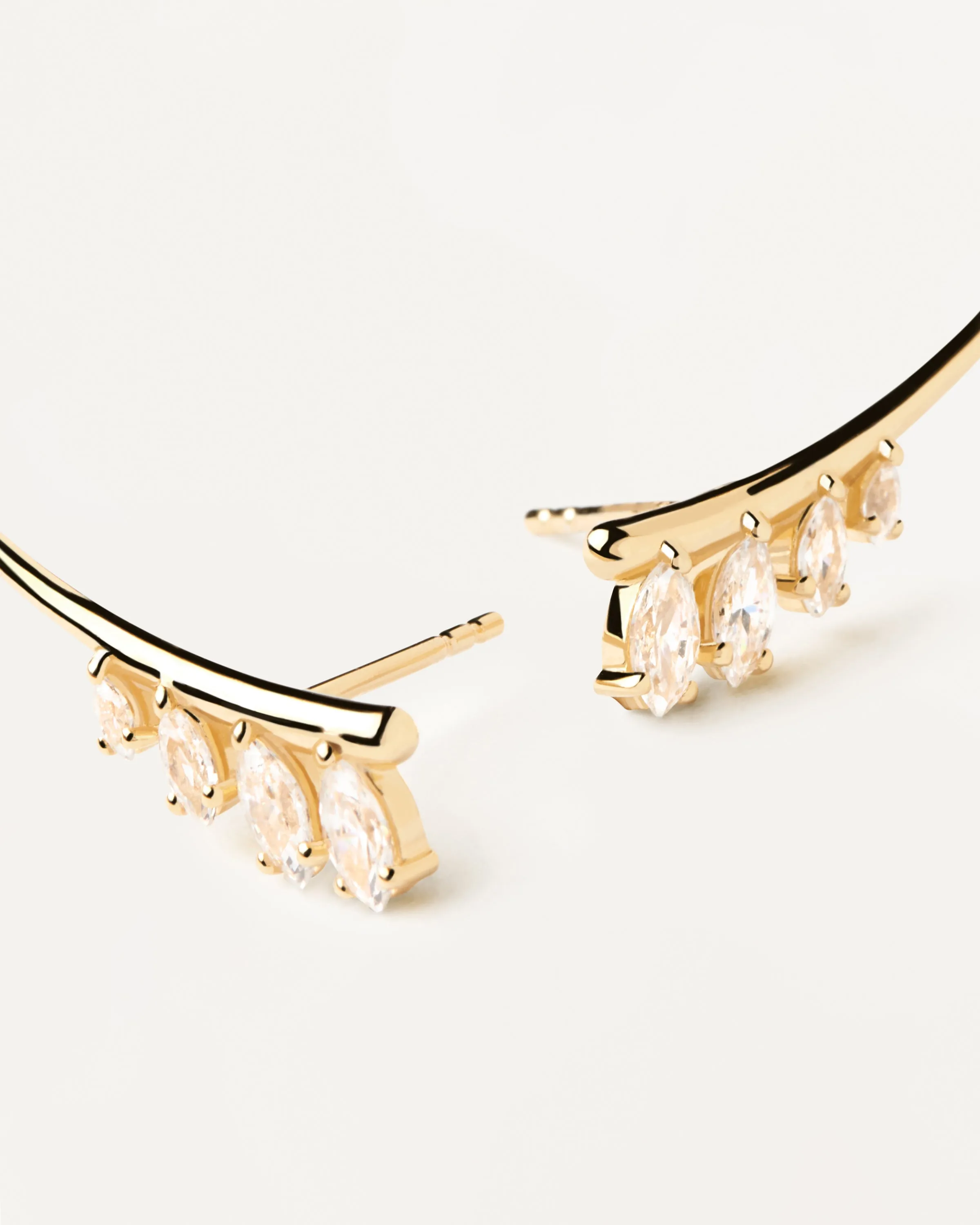 PDPAOLA Aqua Climbing Earrings - 925 Sterling Silver / 18K Gold Plating