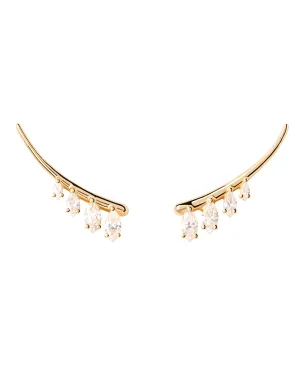 PDPAOLA Aqua Climbing Earrings - 925 Sterling Silver / 18K Gold Plating