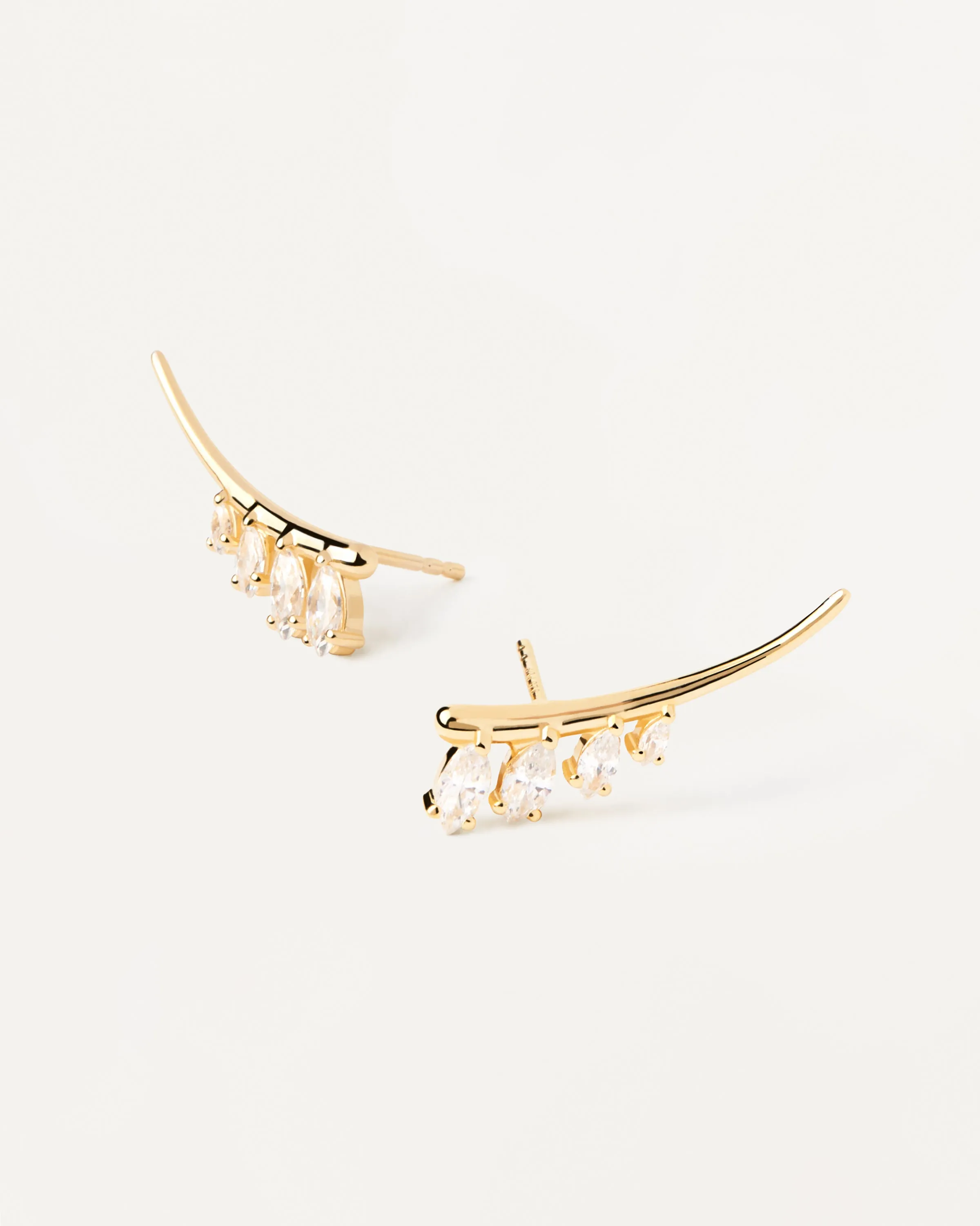 PDPAOLA Aqua Climbing Earrings - 925 Sterling Silver / 18K Gold Plating