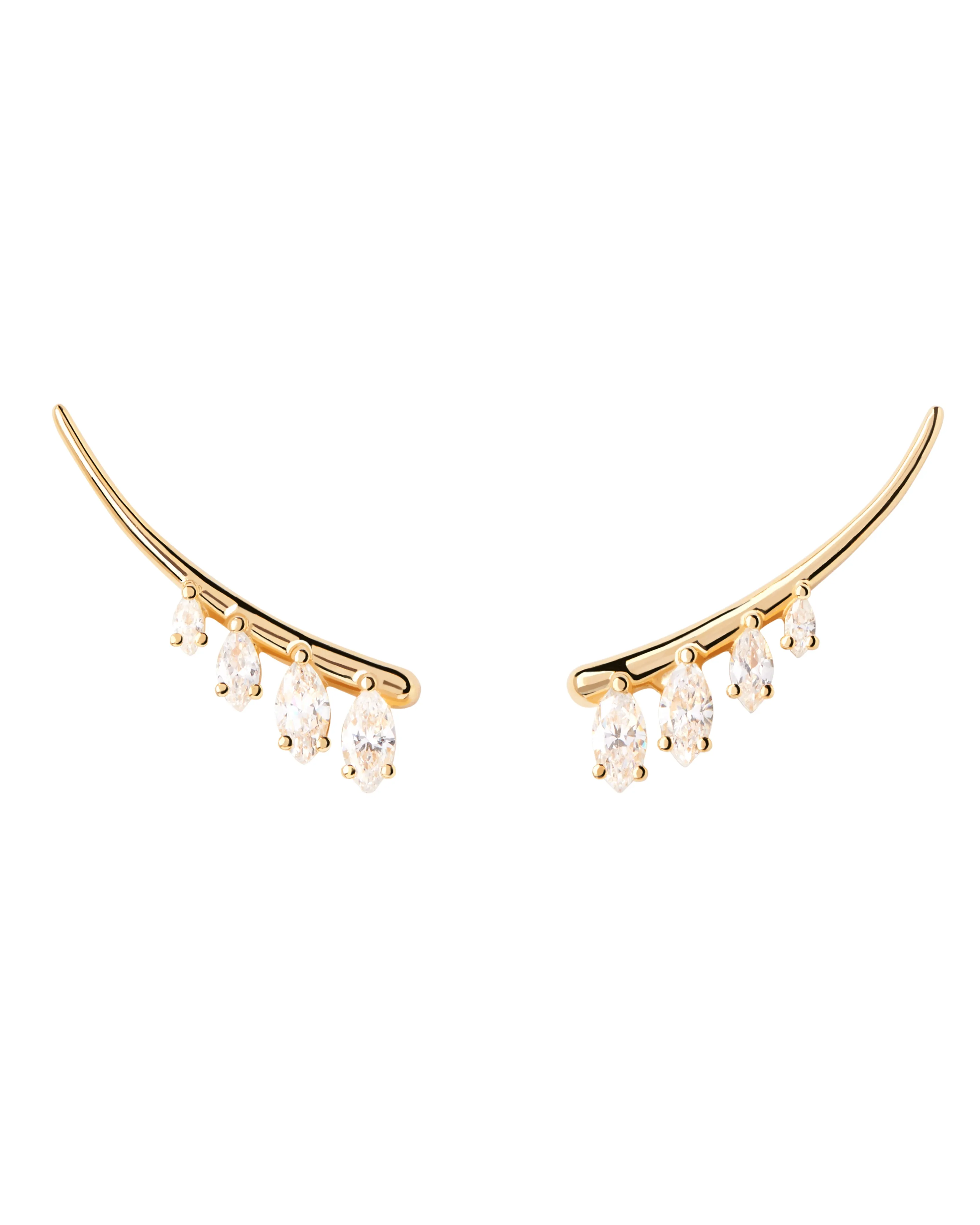 PDPAOLA Aqua Climbing Earrings - 925 Sterling Silver / 18K Gold Plating