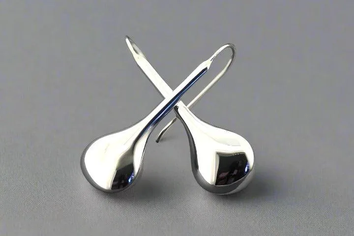 Polished la louche earring - sterling silver