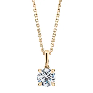 Premium Certified Lab-Grown Diamond, 0.70 carat round brilliant solitaire pendant in 18 carat yellow gold