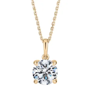 Premium Certified Lab-Grown Diamond, 1.50 carat round brilliant solitaire pendant in 18 carat yellow gold