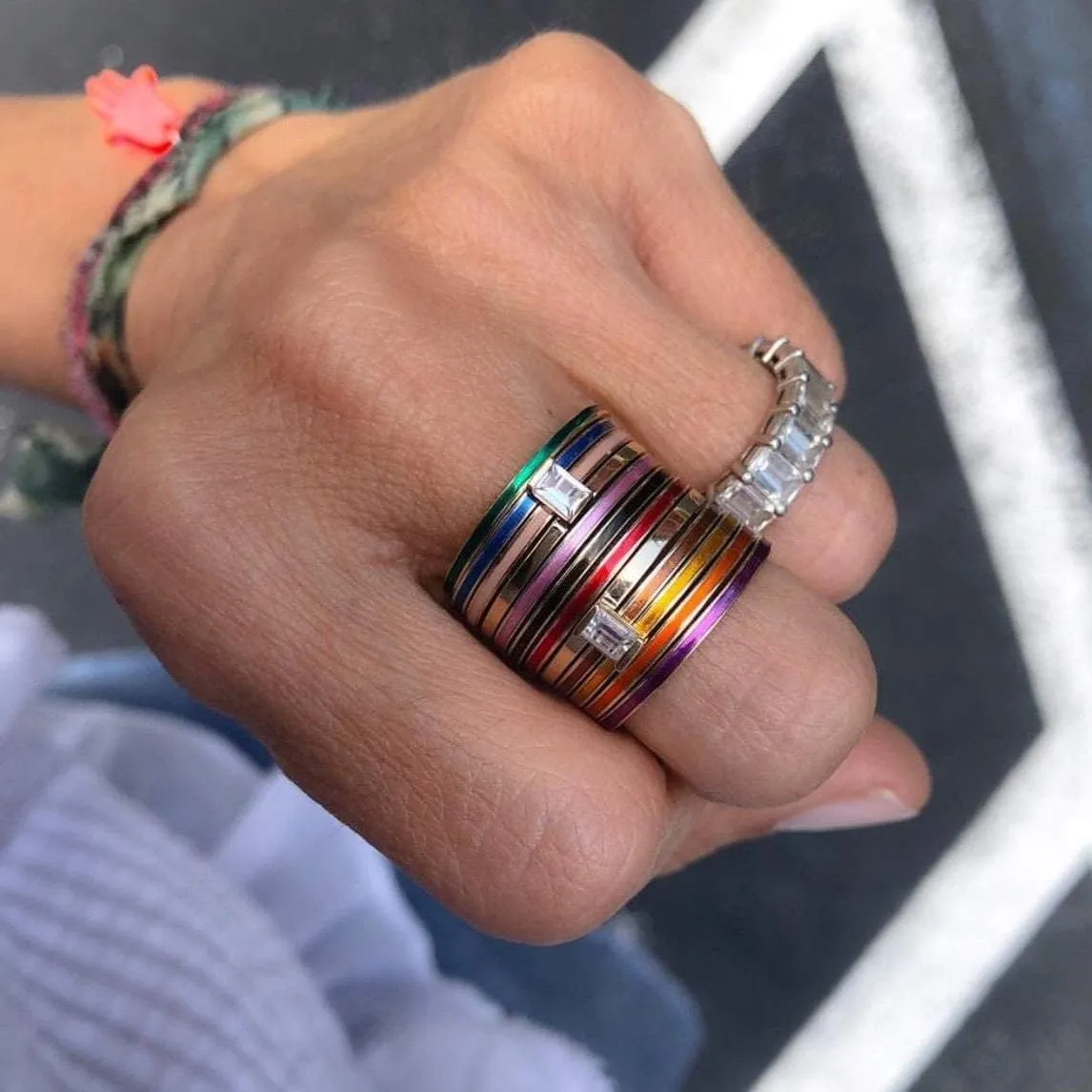Rae Enamel 14K Ring