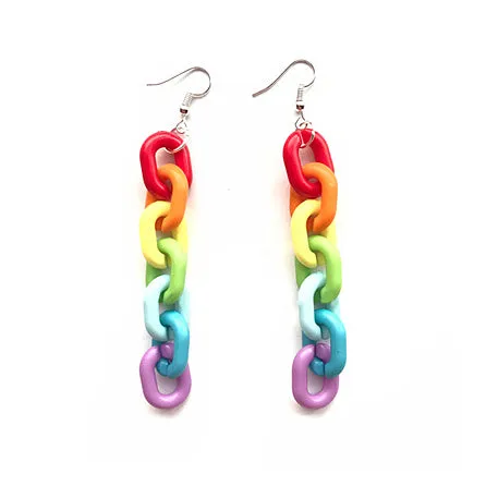 Rainbow Chain Earrings