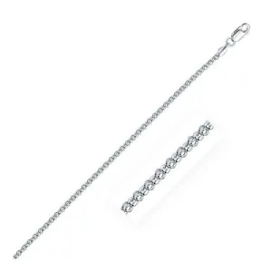 Rhodium Plated 2.5mm Sterling Silver Popcorn Style Chain, size 24''