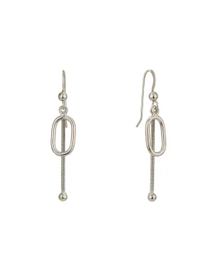 Rhodium Plated Contemporary Fancy Drop Earring
