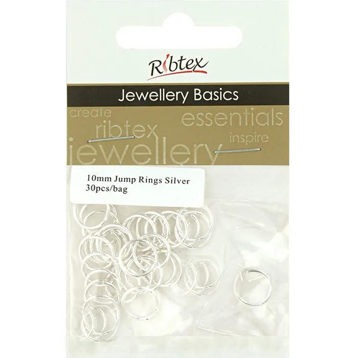 Ribtex Jump Rings 10mm Silver 30pce
