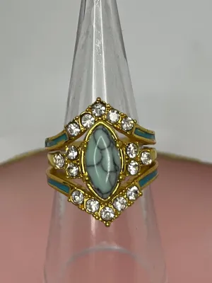 ~Ring: 3 ring set inlaid with rhinestones