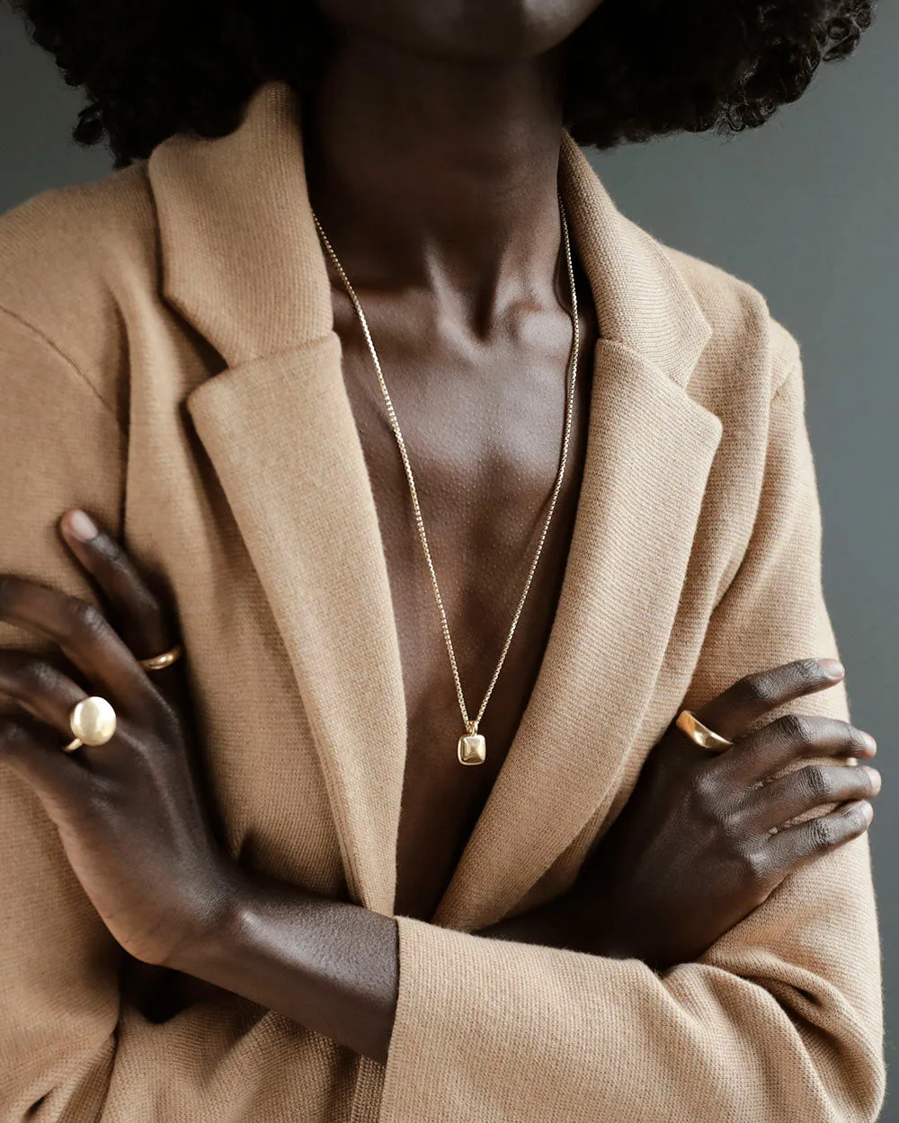 Round Box-Cut Gold Chain