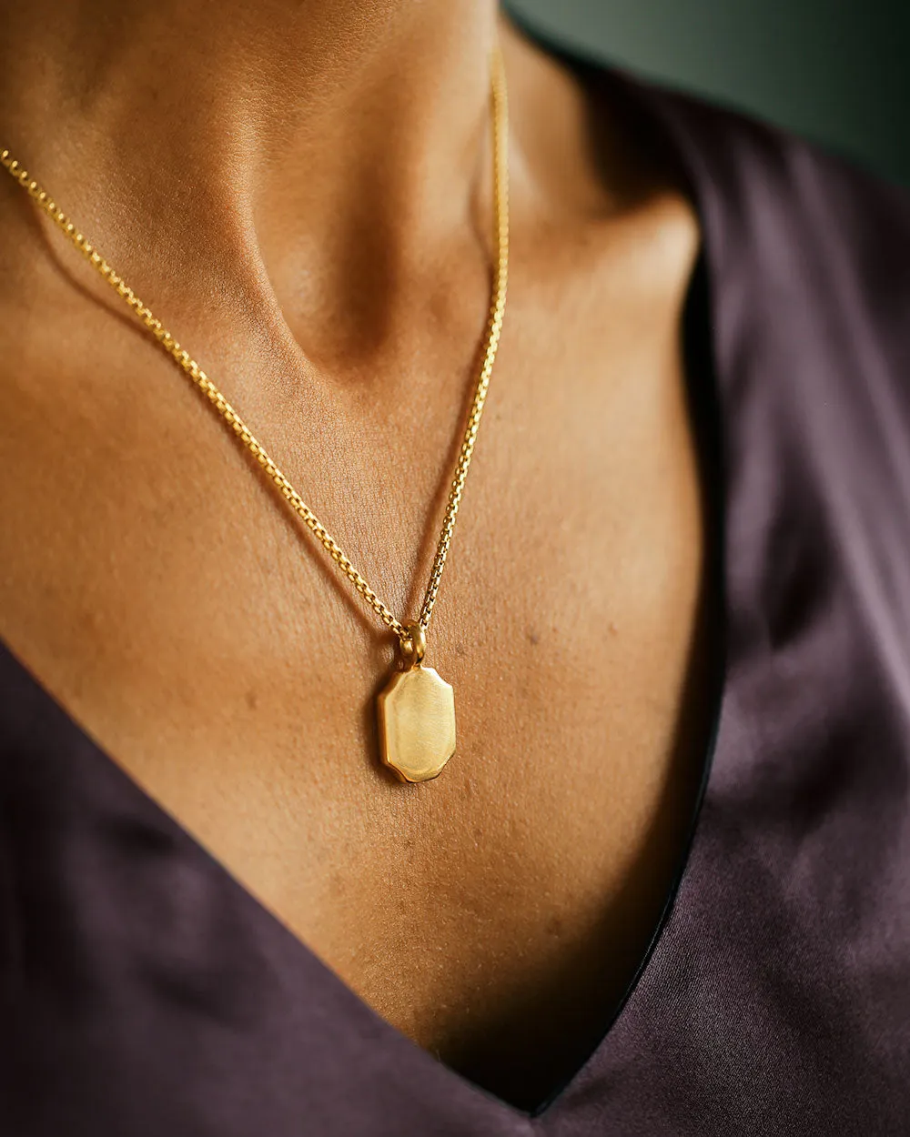 Round Box-Cut Gold Chain
