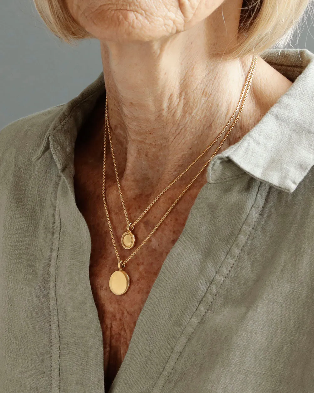 Round Box-Cut Gold Chain