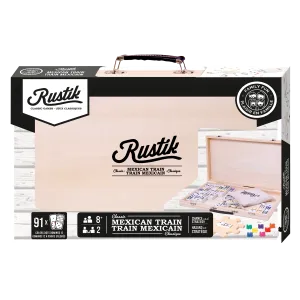 RUSTIK DELUXE WOOD MEXICAN TRAIN DOMINOS