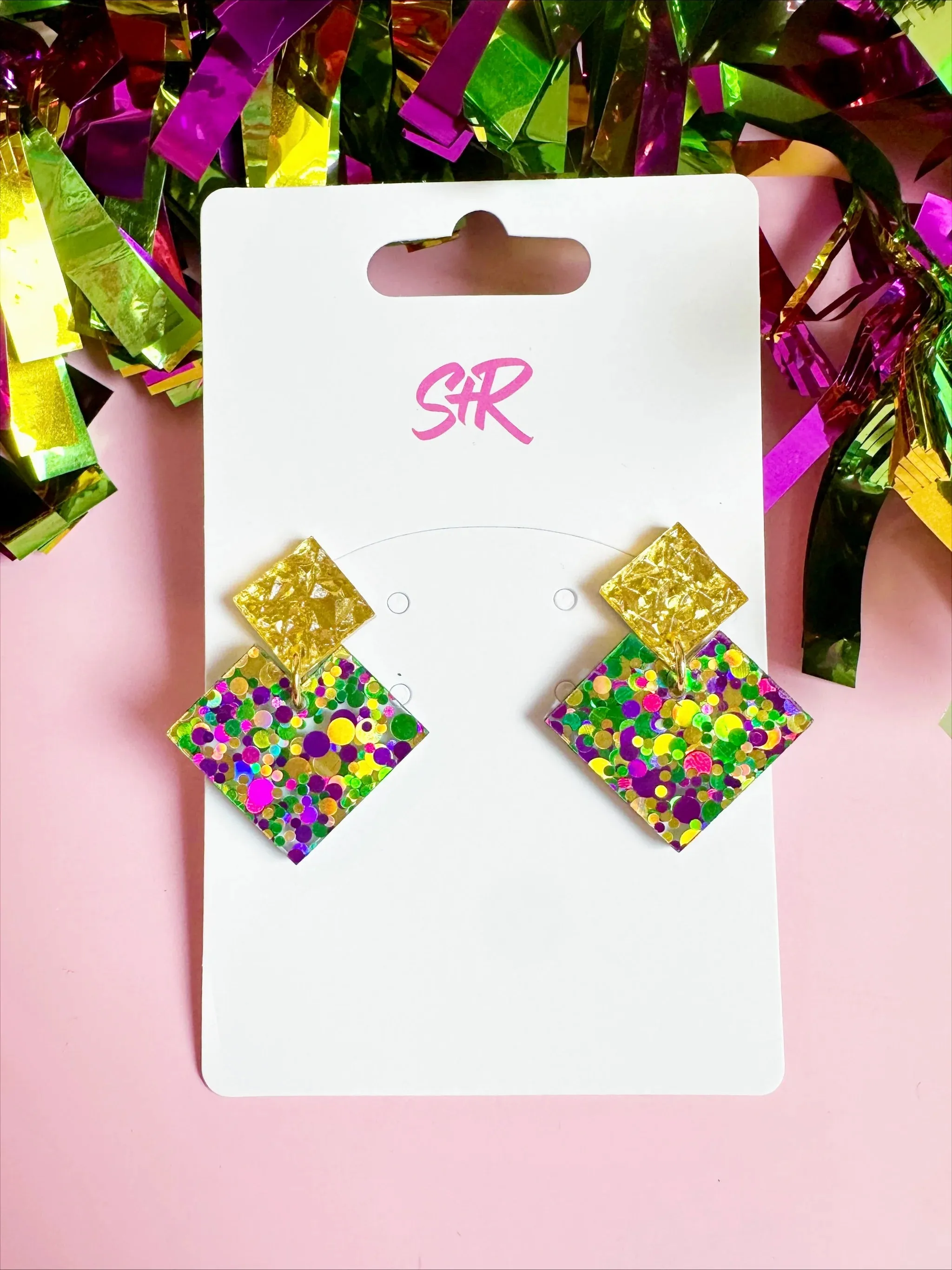 Sandy   Rizzo Mardi Gras Penelope Earrings