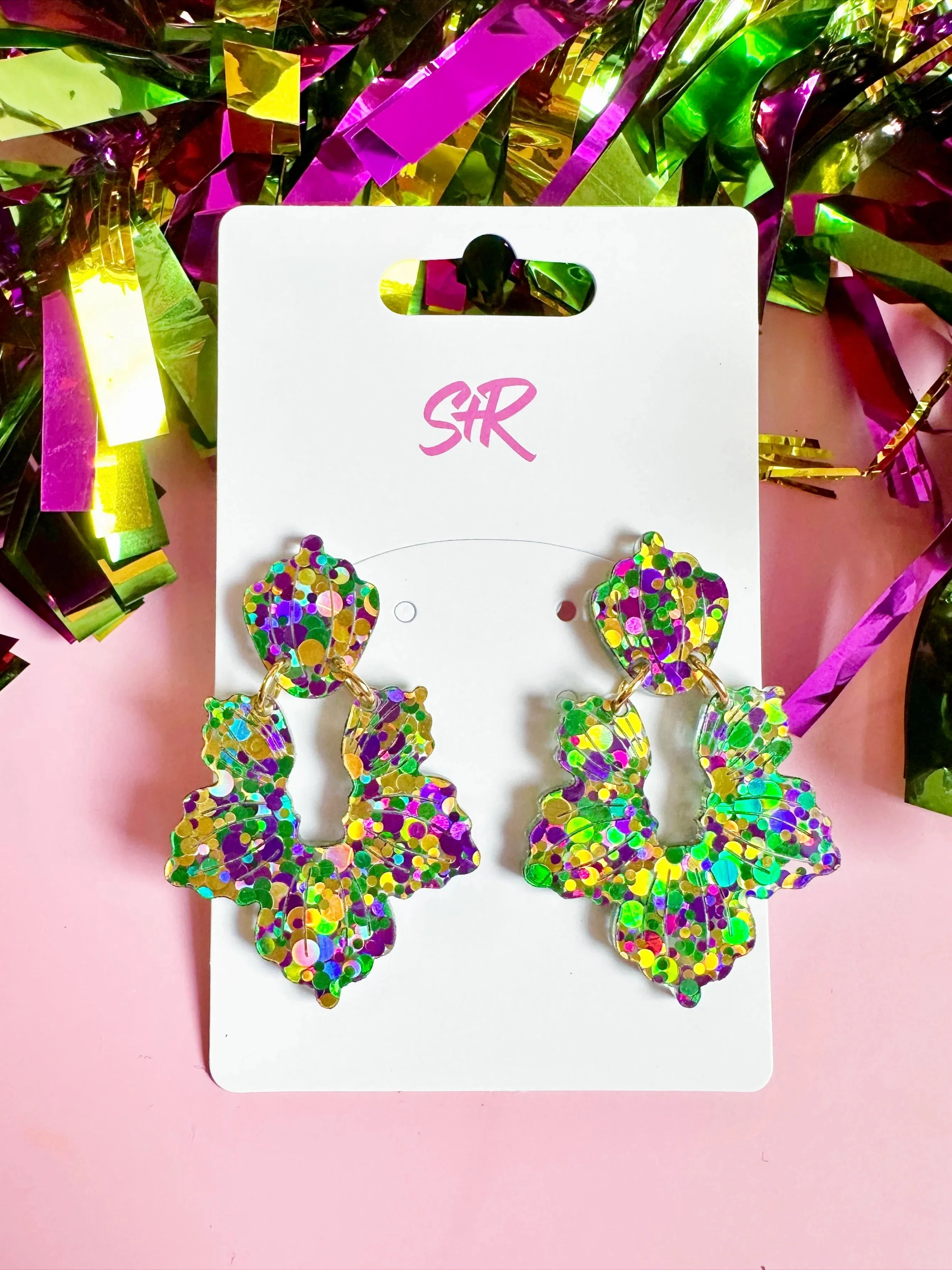 Sandy   Rizzo Mardi Gras Priscilla Earrings
