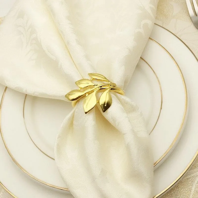 Set of 6 Leaf Shaped Napkin Rings