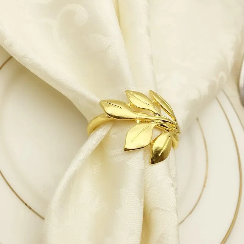 Set of 6 Leaf Shaped Napkin Rings