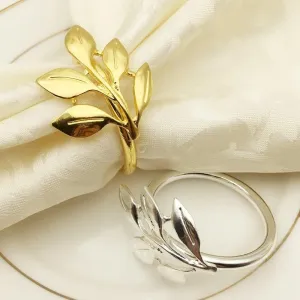 Set of 6 Leaf Shaped Napkin Rings