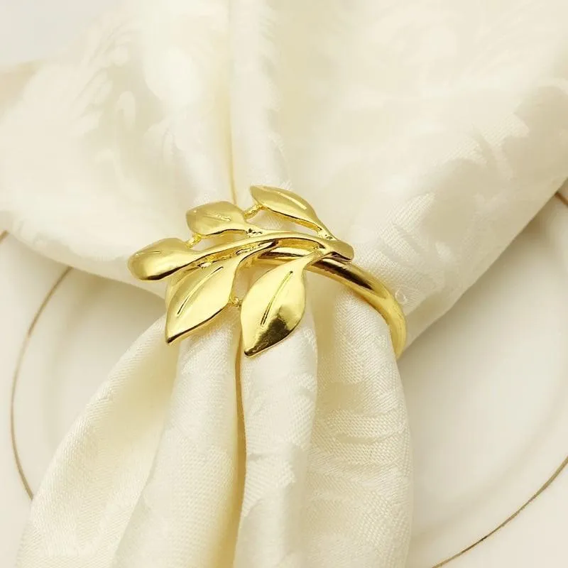 Set of 6 Leaf Shaped Napkin Rings