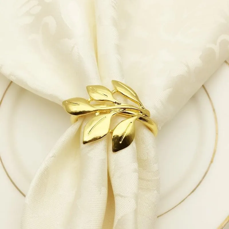 Set of 6 Leaf Shaped Napkin Rings