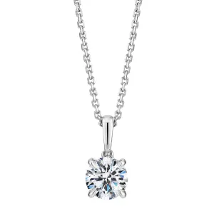 Signature Simulant Diamond 0.70 carat* round brilliant solitaire pendant in 14 carat white gold