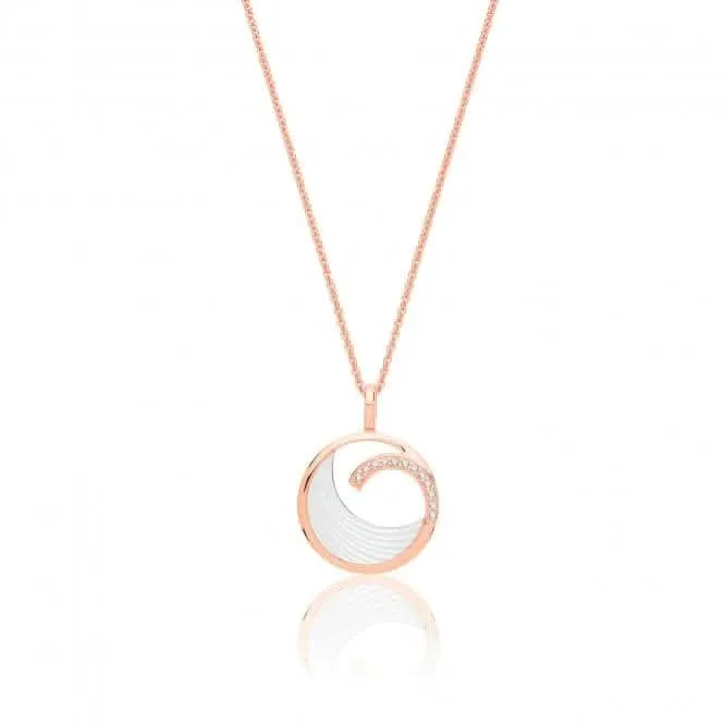 Silver & Co Rose Gold Plated Mother of Pearl Cubic Zirconia Pendant SPG0072R