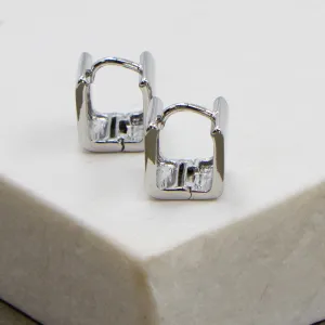 Sleek mini square hoops contemporary earrings