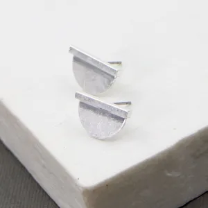 Small contemporary semi circle earrings