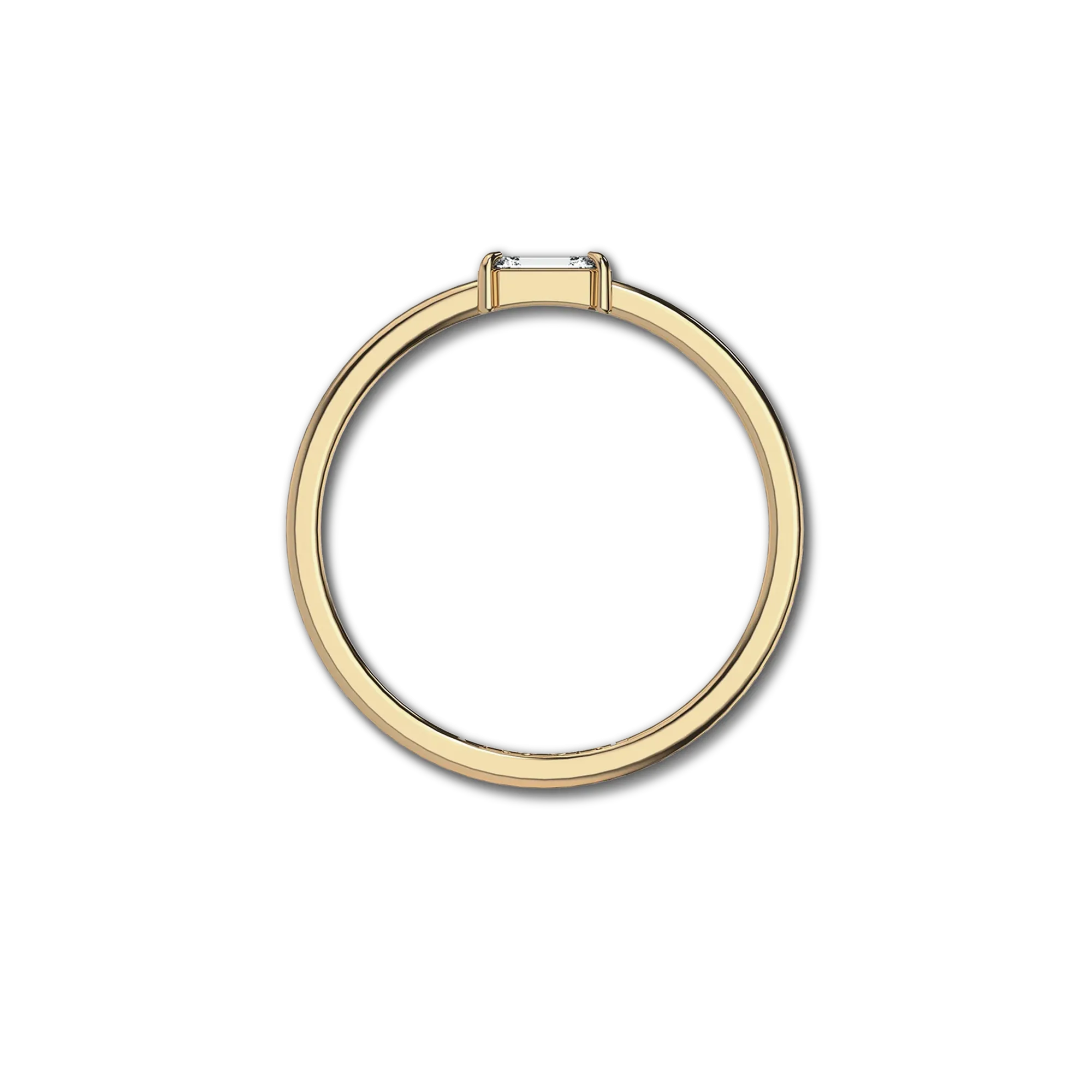 Solitaire Emerald Cut Diamond Ring