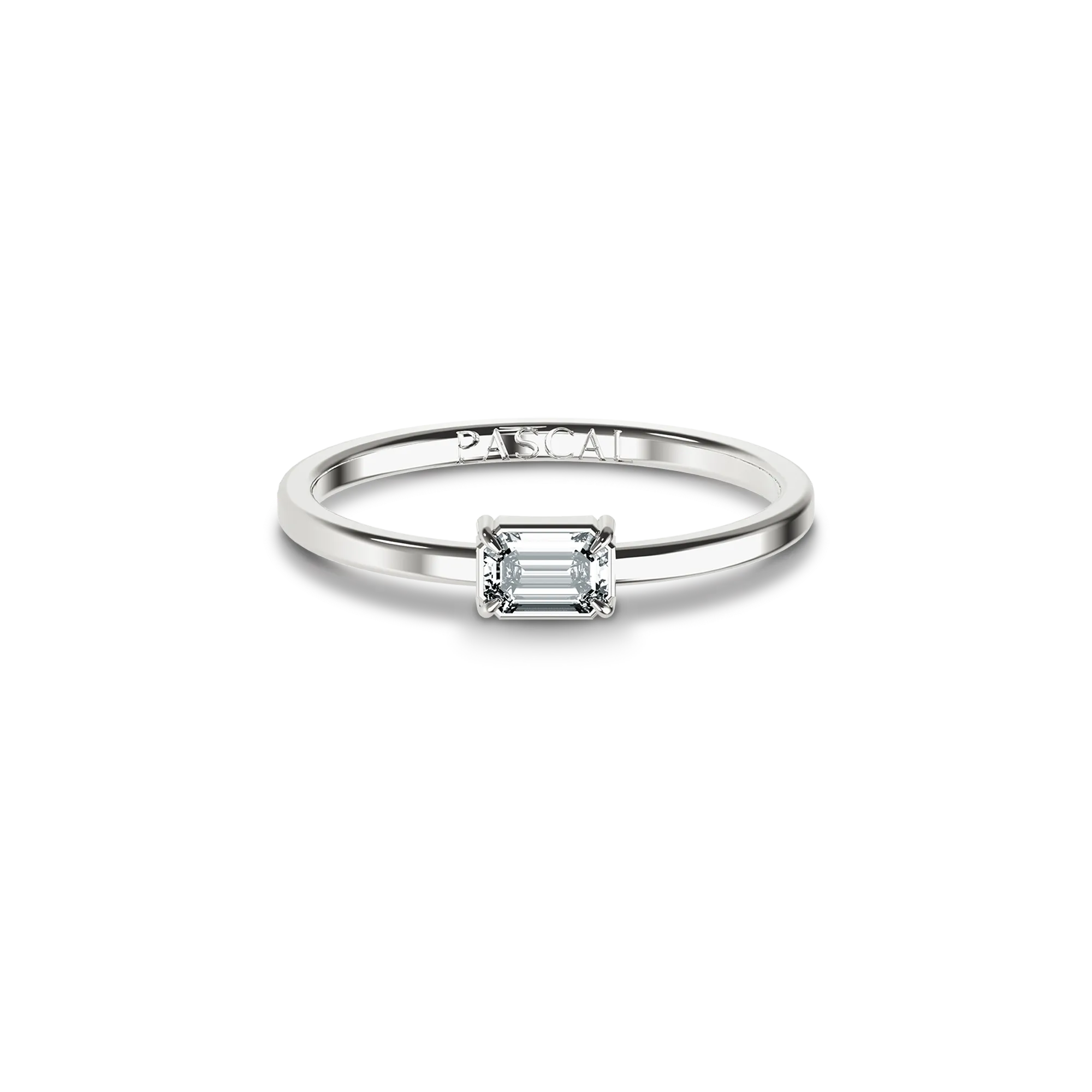 Solitaire Emerald Cut Diamond Ring