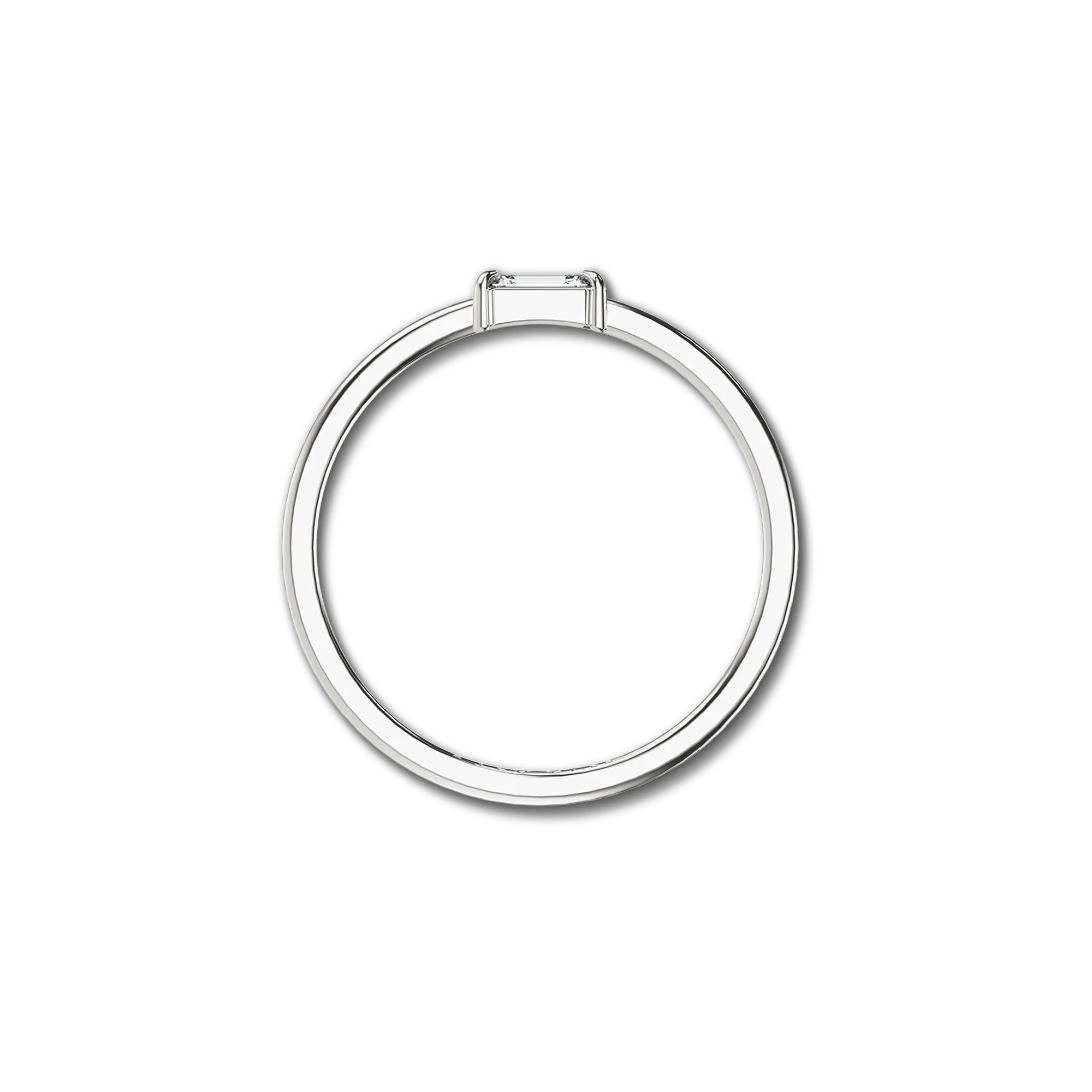 Solitaire Emerald Cut Diamond Ring