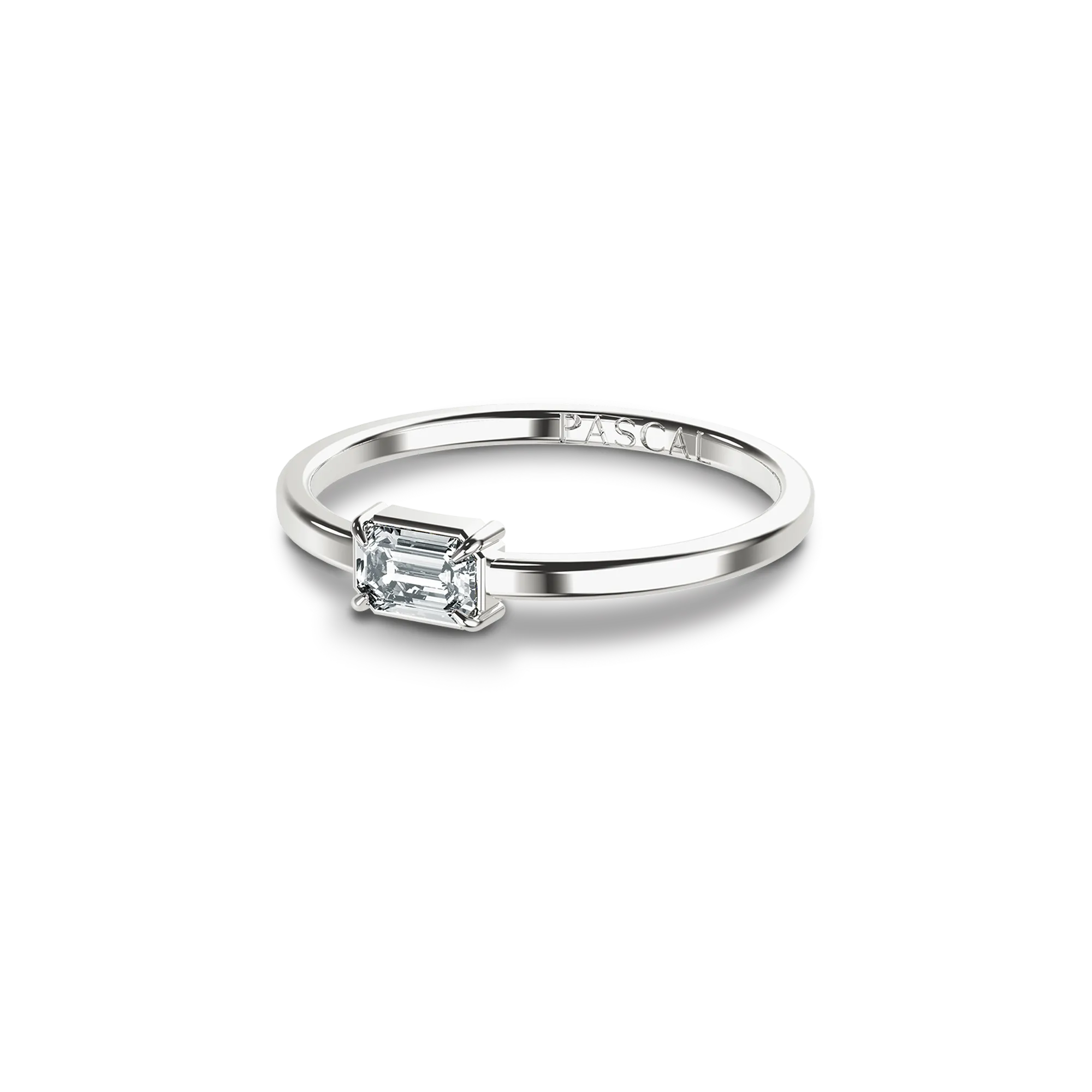Solitaire Emerald Cut Diamond Ring