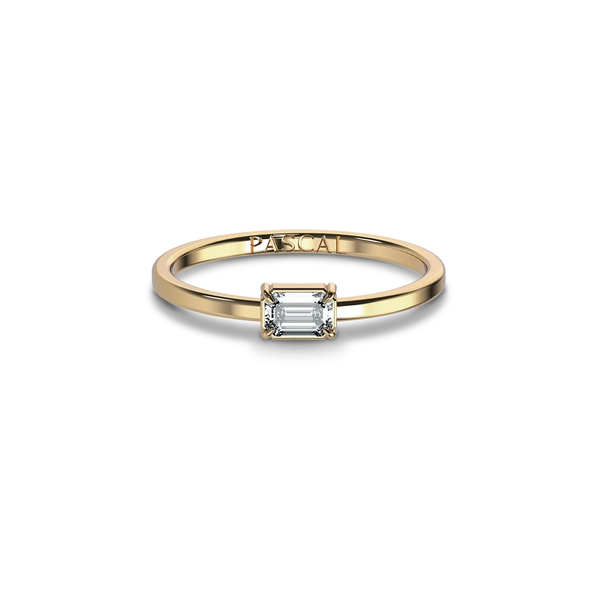 Solitaire Emerald Cut Diamond Ring