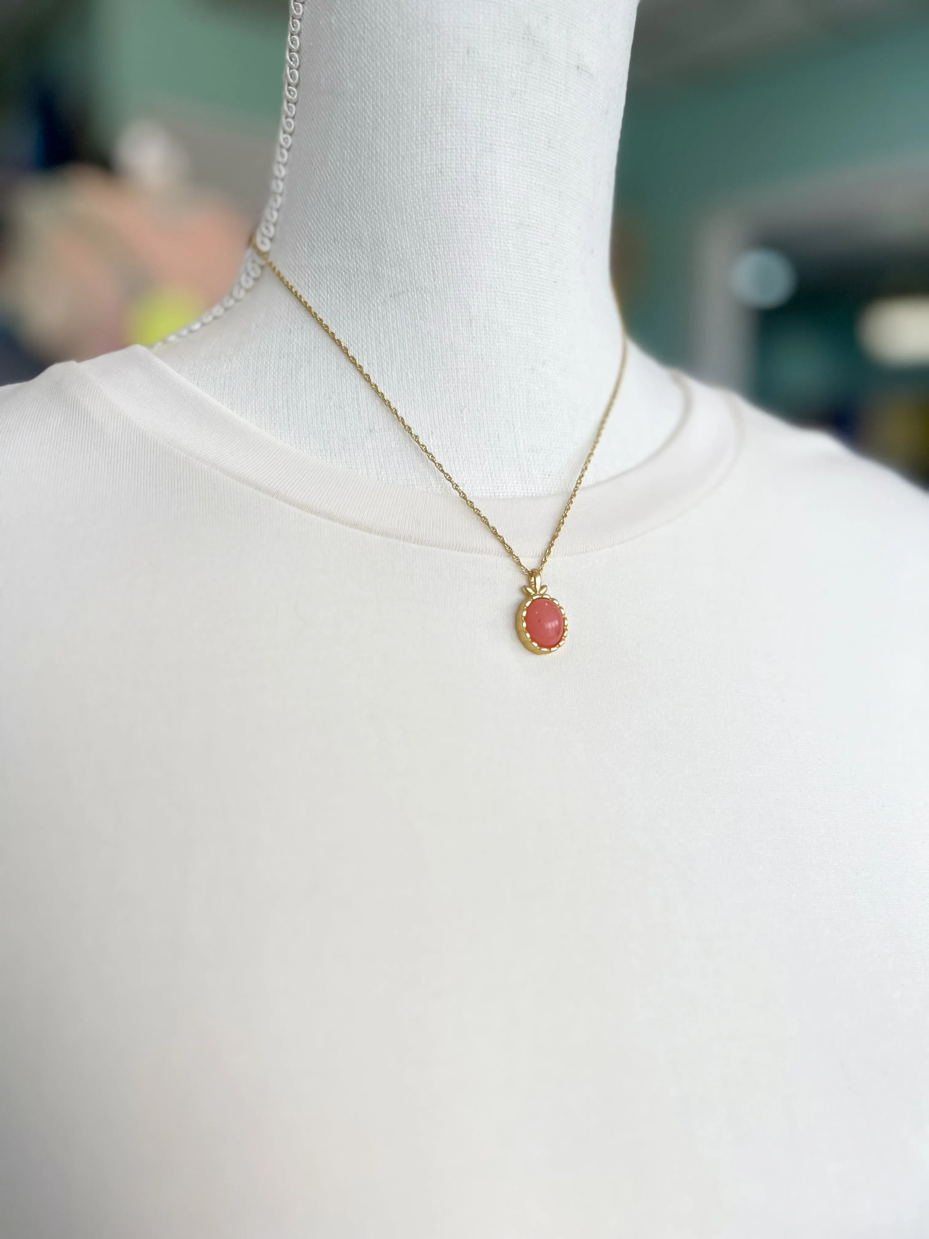 Spartina Nara Oval 17” Pink Necklace