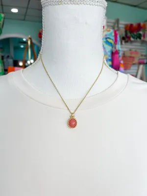 Spartina Nara Oval 17” Pink Necklace