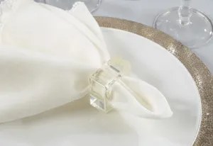 Square Glass Napkin Ring