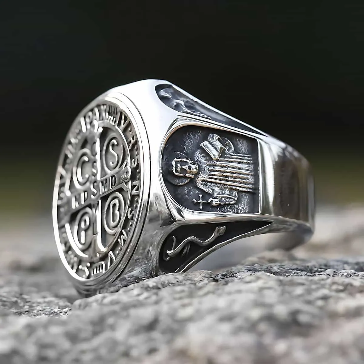 St Benedict Stainless Steel Ring