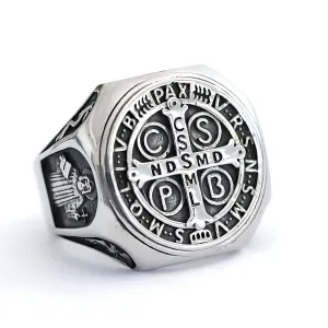 St Benedict Stainless Steel Ring
