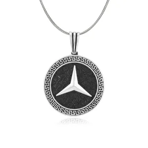 Star Of Mercedes Benz Oxidised Pendant
