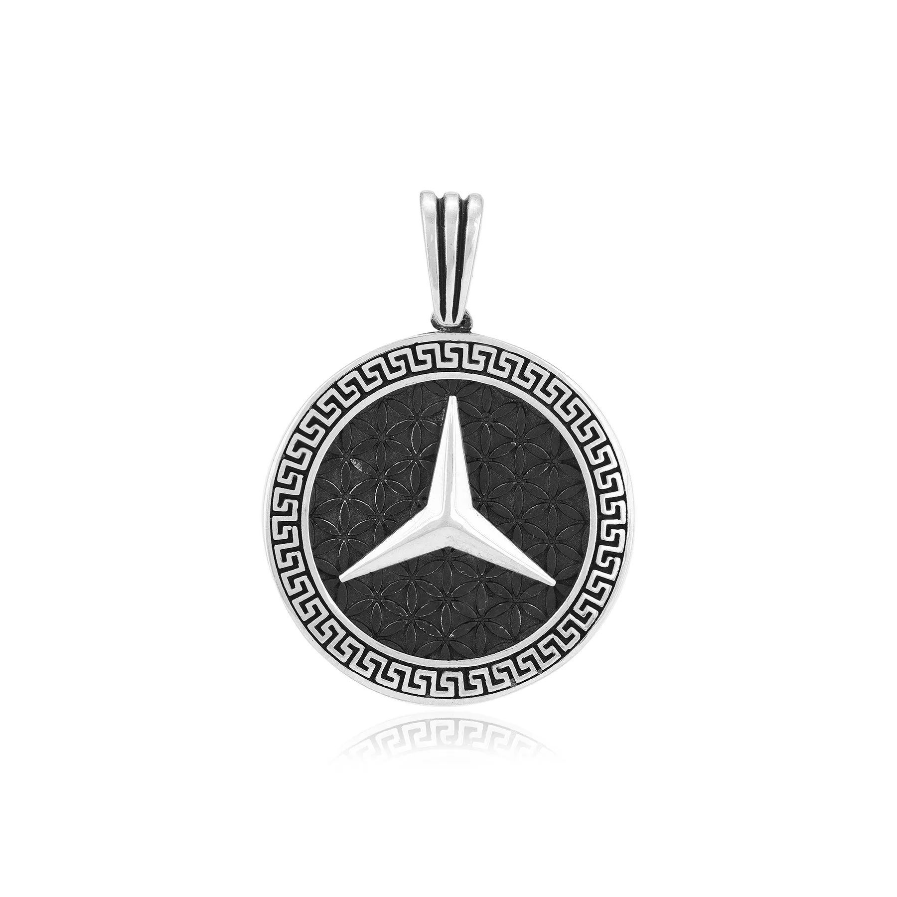 Star Of Mercedes Benz Oxidised Pendant