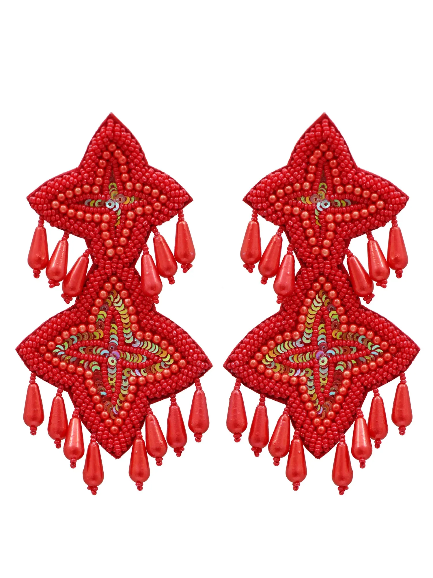 Stella Beaded Earrings -handmade Contemporary Dangler Earrings for Women