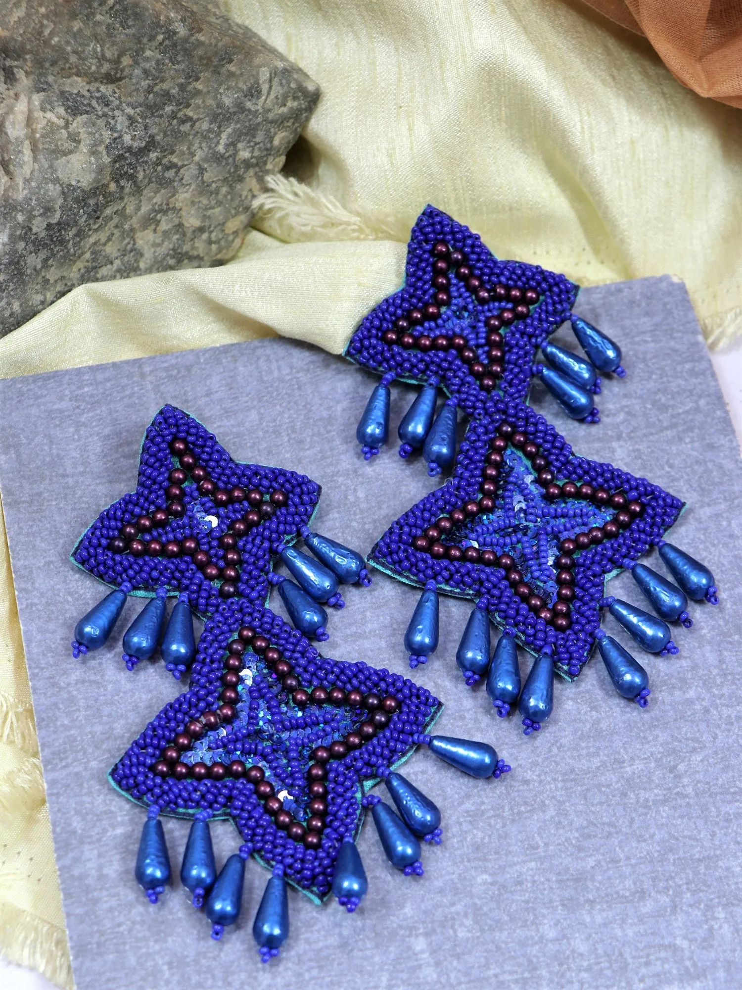 Stella Beaded Earrings -handmade Contemporary Dangler Earrings for Women