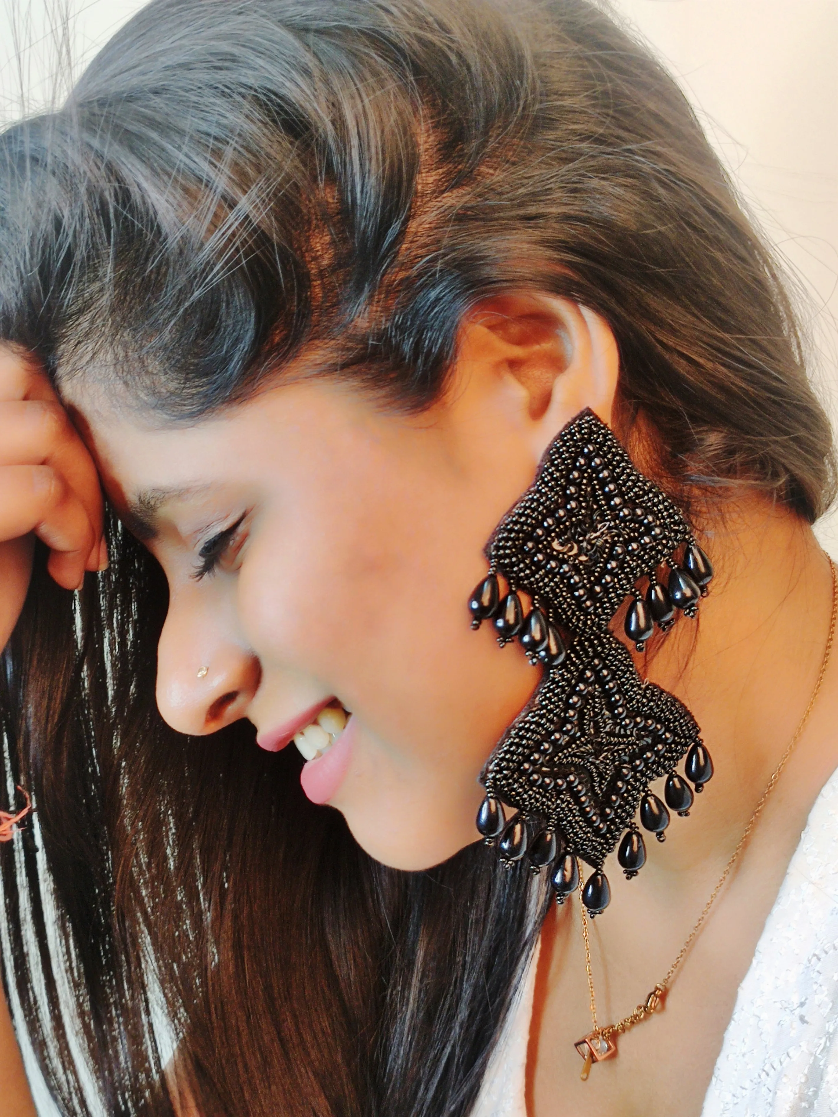 Stella Beaded Earrings -handmade Contemporary Dangler Earrings for Women