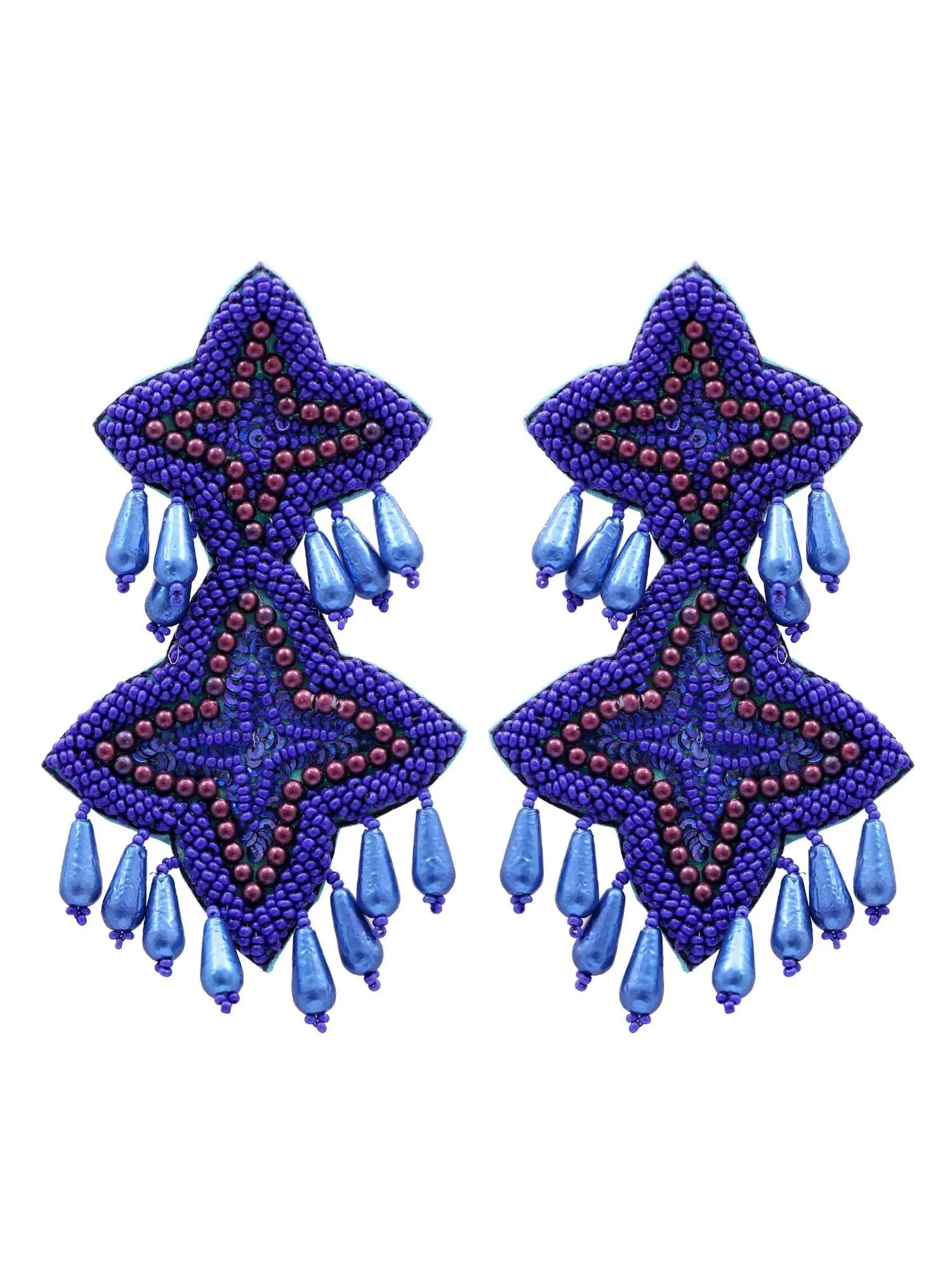 Stella Beaded Earrings -handmade Contemporary Dangler Earrings for Women