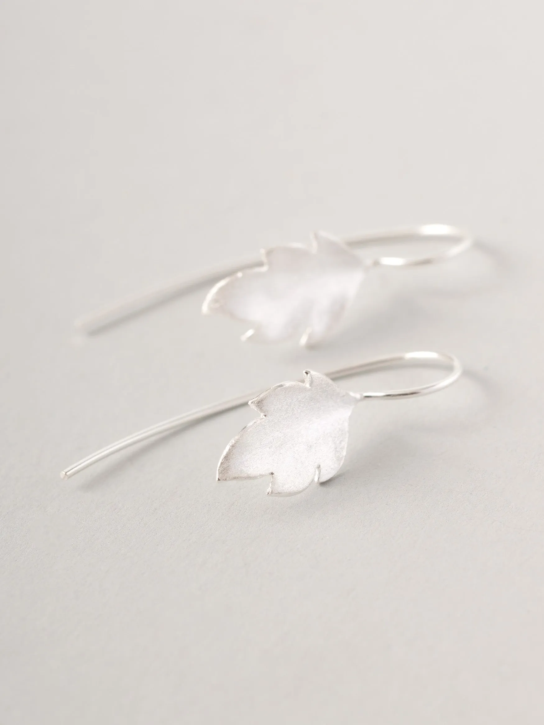 Sterling Silver Small Leaf Earrings